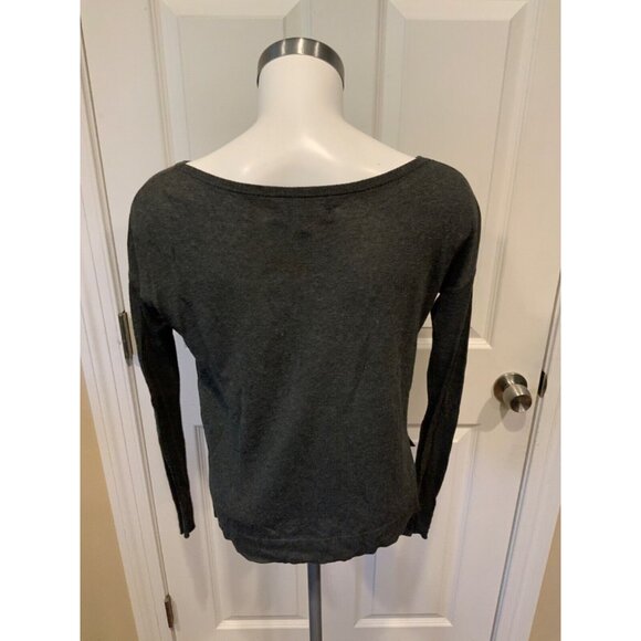 ElizabetAnd James Gray Thin Knit High-Low Long Sleeve Top, Size XS - Picture 4 of 5